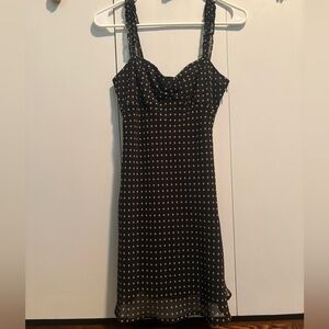 Urban Outfitters Black and Gold Polka Dot Dress | Size XS